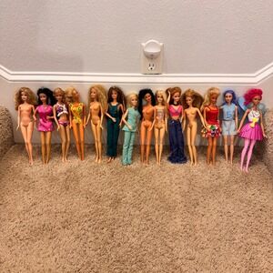 Vintage Barbie Dolls Lot of 13 Assorted Mattel Dolls Clothes Accessories
